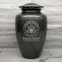 Customer Gallery - Army Cremation Urn - Gunmetal Gray