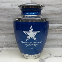 Customer Gallery - Dallas Star Cremation Urn - Royal Blue