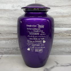 Customer Gallery - I Thought Of You Today Cremation Urn - Purple Luster