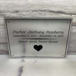 Customer Gallery - DIY Cremation Urn Plate - Brushed Silver - 5.75" w x 4.25" h
