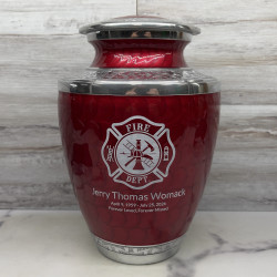 Customer Gallery - Firefighter Cremation Urn - Rose Red