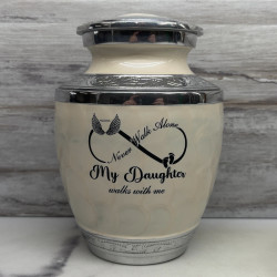 Customer Gallery - My Daughter Walks With Me Sharing Urn - Radiant White