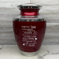 Customer Gallery - I Thought Of You Today Cremation Urn - Rose Red