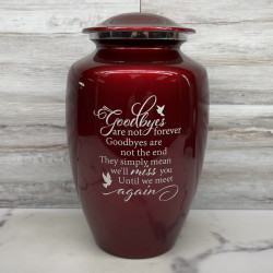 Customer Gallery - Goodbyes Are Not Forever Cremation Urn - Ruby Red