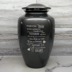 Customer Gallery - I Thought Of You Today Cremation Urn - Gunmetal Gray