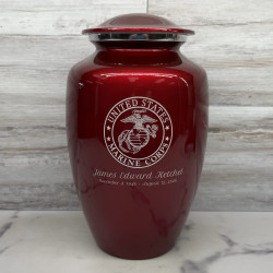 Customer Gallery - Marine Corps Cremation Urn - Ruby Red