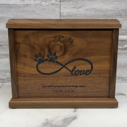 Customer Gallery - Infinity Love Paw Prints Pet Cremation Urn - Signature Walnut