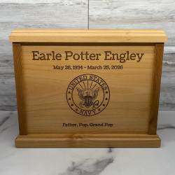 Customer Gallery - Navy Cremation Urn - Signature Alder