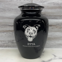 Customer Gallery - Large Pitbull Pet Cremation Urn - Jet Black