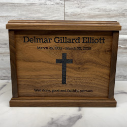 Customer Gallery - Cross Cremation Urn - Signature Walnut