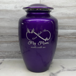 Customer Gallery - My Mom Walks With Me Cremation Urn - Purple Luster