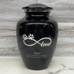 Customer Gallery - Large Infinite Love Pet Cremation Urn - Jet Black