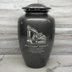 Customer Gallery - Excavator Cremation Urn - Gunmetal Gray