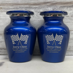 Customer Gallery - Race Checkered Flag Keepsake Urn - Midnight Blue