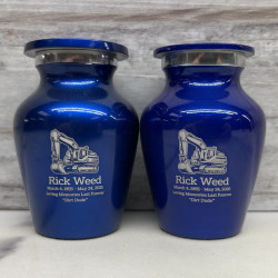Customer Gallery - Excavator Keepsake Urn - Midnight Blue