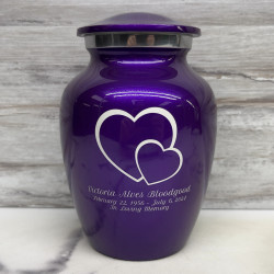 Customer Gallery - Loving Hearts Sharing Urn - Purple Luster