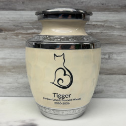 Customer Gallery - Small Cat Silhouette Pet Cremation Urn - Radiant White