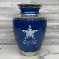Customer Gallery - Dallas Star Cremation Urn - Royal Blue
