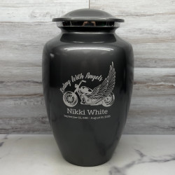 Customer Gallery - Riding with Angels Motorcycle Cremation Urn - Gunmetal Gray