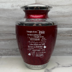 Customer Gallery - I Thought Of You Today Cremation Urn - Rose Red
