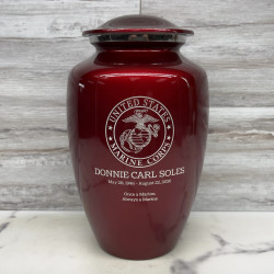 Customer Gallery - Marine Corps Cremation Urn - Ruby Red