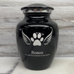 Customer Gallery - Small Angel Wings Pet Cremation Urn - Jet Black