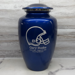 Customer Gallery - Football Helmet Cremation Urn - Midnight Blue