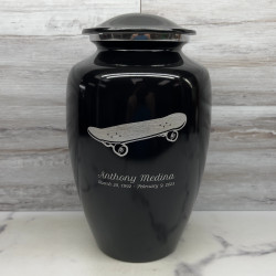 Customer Gallery - Skateboard Cremation Urn - Jet Black