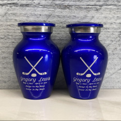 Customer Gallery - Hockey Sticks Keepsake Urn - Midnight Blue