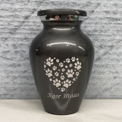 Customer Gallery - Keepsake Pawprint Heart Pet Cremation Urn - Gunmetal Gray