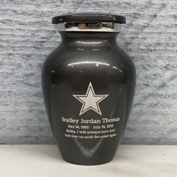 Customer Gallery - Dallas Star Keepsake Urn - Gunmetal Gray