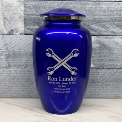 Customer Gallery - Mechanic Wrench Cremation Urn - Midnight Blue