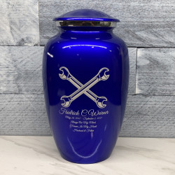 Customer Gallery - Mechanic Wrench Cremation Urn - Midnight Blue