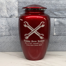 Customer Gallery - Mechanic Wrench Cremation Urn - Ruby Red