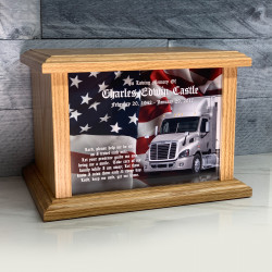 Customer Gallery - Semi Truck Cremation Urn - Prestige Oak