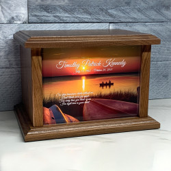 Customer Gallery - Lake Sunset Cremation Urn - Prestige Walnut