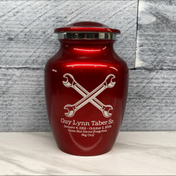Customer Gallery - Mechanic Wrench Sharing Urn - Ruby Red