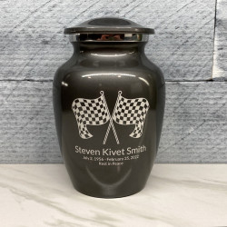 Customer Gallery - Race Checkered Flag Sharing Urn - Gunmetal Gray