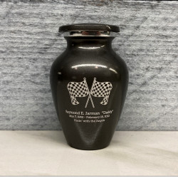 Customer Gallery - Race Checkered Flag Keepsake Urn - Gunmetal Gray
