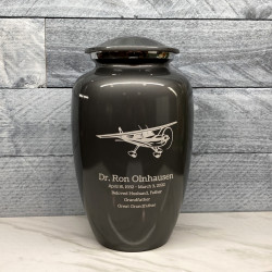 Customer Gallery - Airplane Cremation Urn - Gunmetal Gray