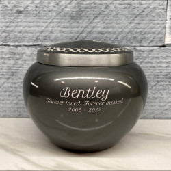 Customer Gallery - Small Odyssey Pet Urn - Gunmetal Gray