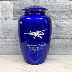 Customer Gallery - Airplane Cremation Urn - Midnight Blue