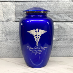 Customer Gallery - Caduceus Cremation Urn - Midnight Blue