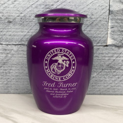 Customer Gallery - Marine Corps Sharing Urn - Purple Luster