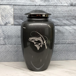 Customer Gallery - Salmon Fishing Cremation Urn - Gunmetal Gray