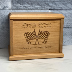 Customer Gallery - Checkered Flag Cremation Urn - Signature Alder