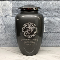 Customer Gallery - Marine Corps Cremation Urn - Gunmetal Gray