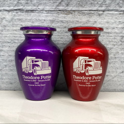 Customer Gallery - Semi Truck Keepsake Urn - Purple Luster