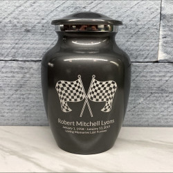Customer Gallery - Race Checkered Flag Sharing Urn - Gunmetal Gray