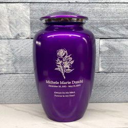 Customer Gallery - Rose Cremation Urn - Purple Luster
